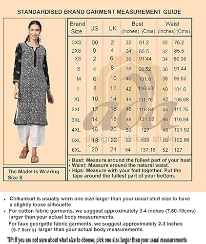 Ada Women's Hand Embroidered Chikankari Cotton Blend Kota Kurta Kurti with Slip A411213 Pink (S)