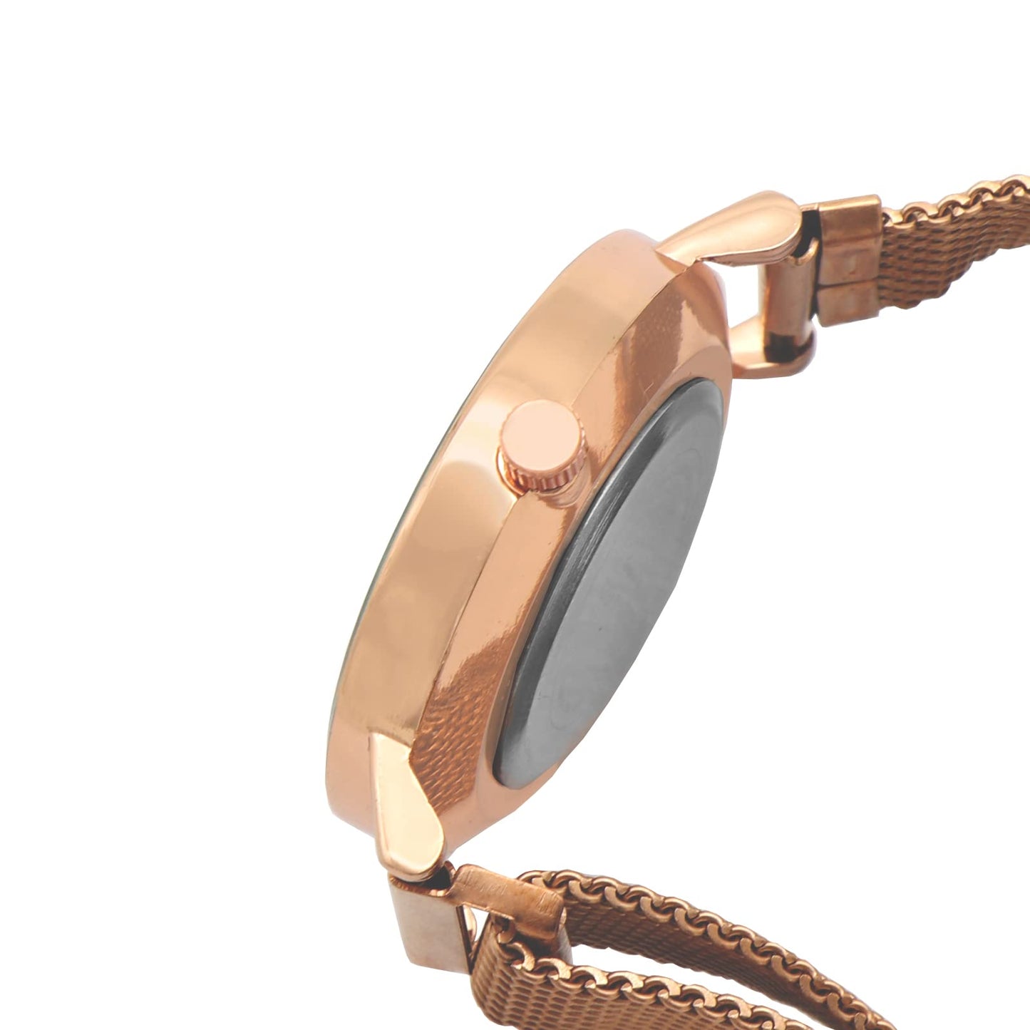 Joker & Witch Natalie White Dial 14mm Rose Gold Stainless Steel Watch for Women