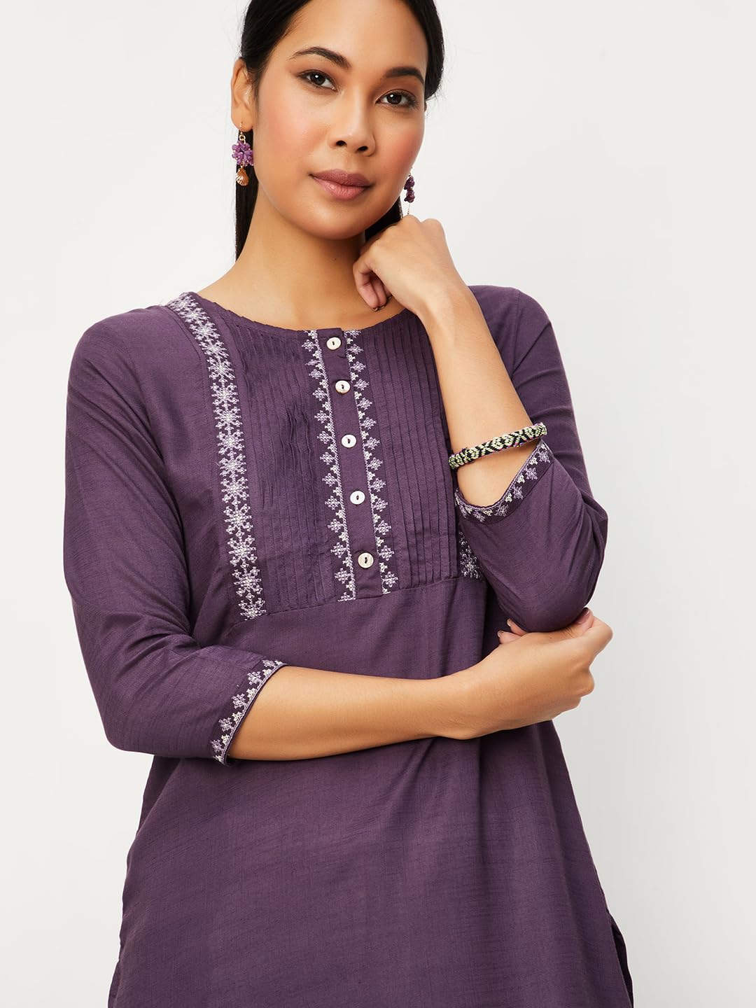 Max Women's Rayon Straight Fit Regular Kurta (Wwsu31006Purple_Purple), XL