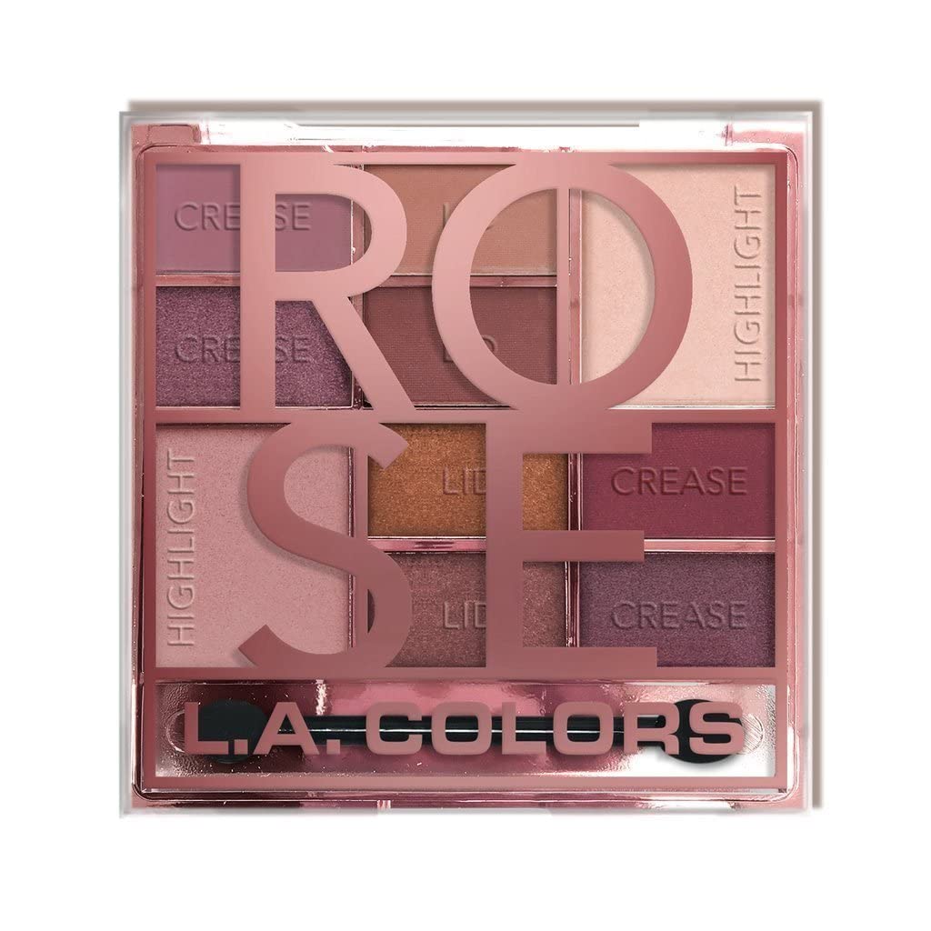 L.A. COLORS Block 10 Color Matte Eyeshadow Palette, Rose, 16 G, Shimmery