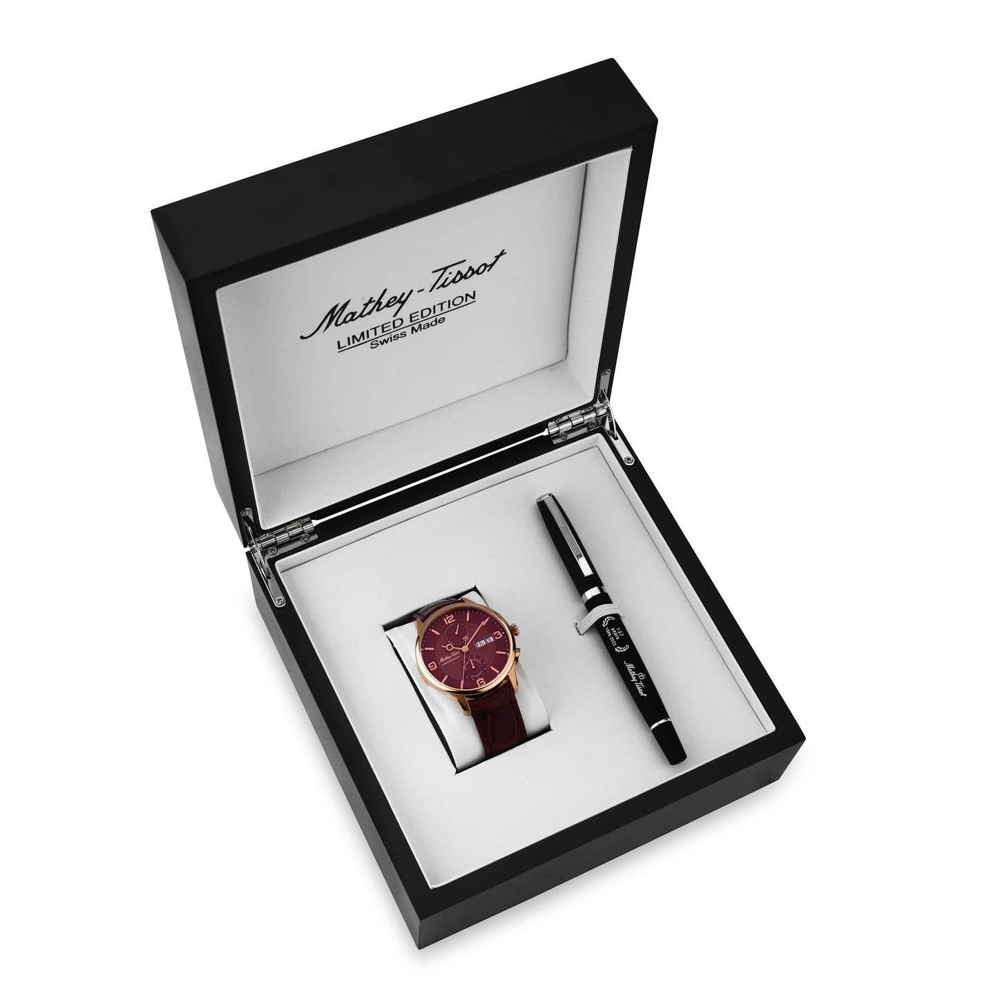 Mathey-Tissot Leather Blue Dial Analog Watches for Men-H1886Chatpr, Black Band