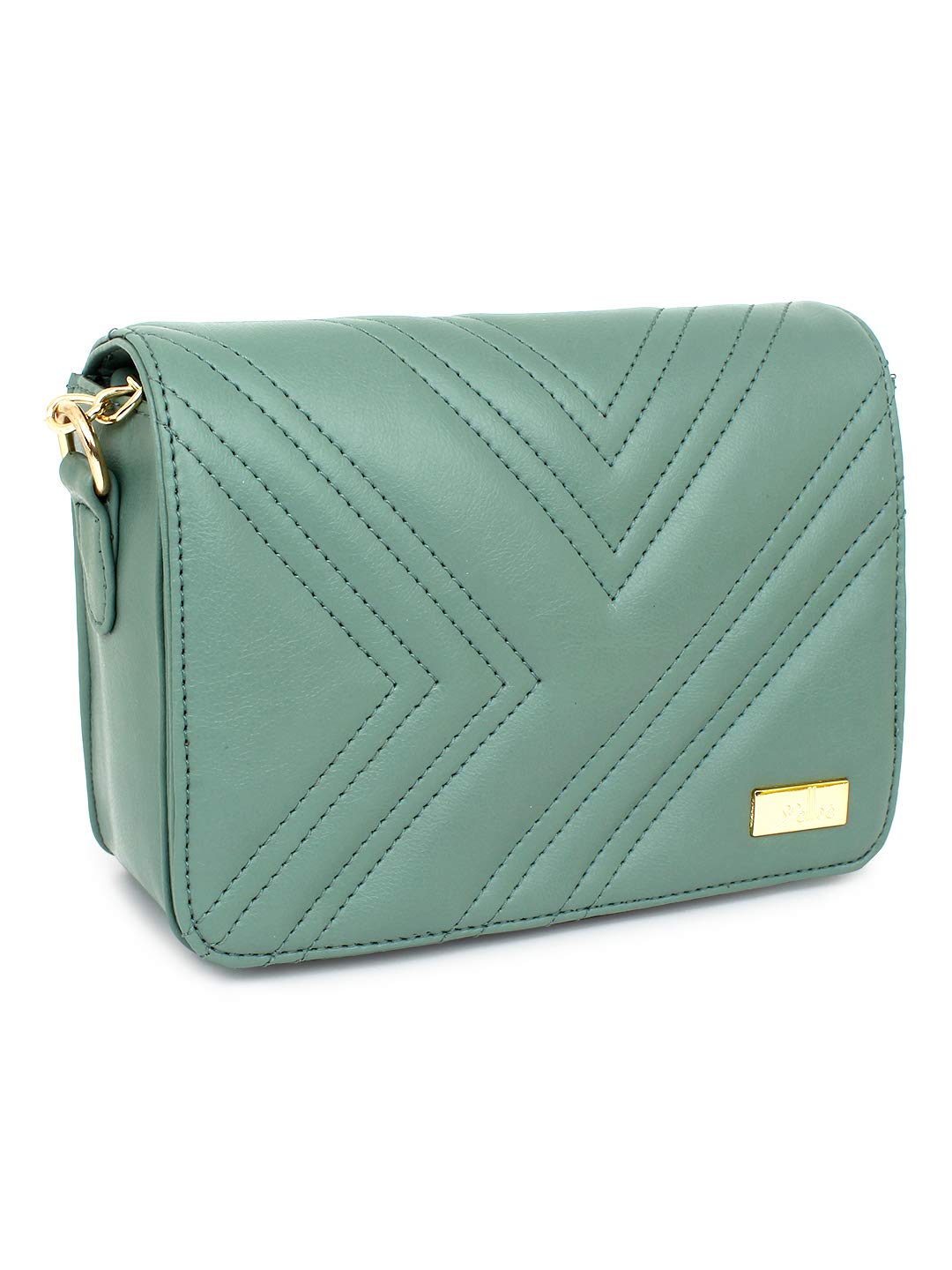 Yelloe womens Sling Bag with quilting effect in Turquiose