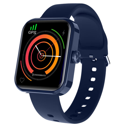 CrossBeats Ignite Atlas Smartwatch, Segment First in-Built GPS and Bluetooth Calling, 1.69” HD RealHue™ 3D Display, Smart AI Health Spo2 HR BP, 200+ Watch Faces, 30 Days Battery, Multi-Sports (Blue)