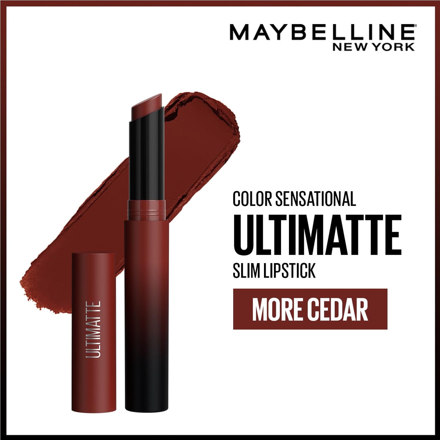 Maybelline New York Color Sensational Ultimatte Lipstick, More Cedar, 1.7g