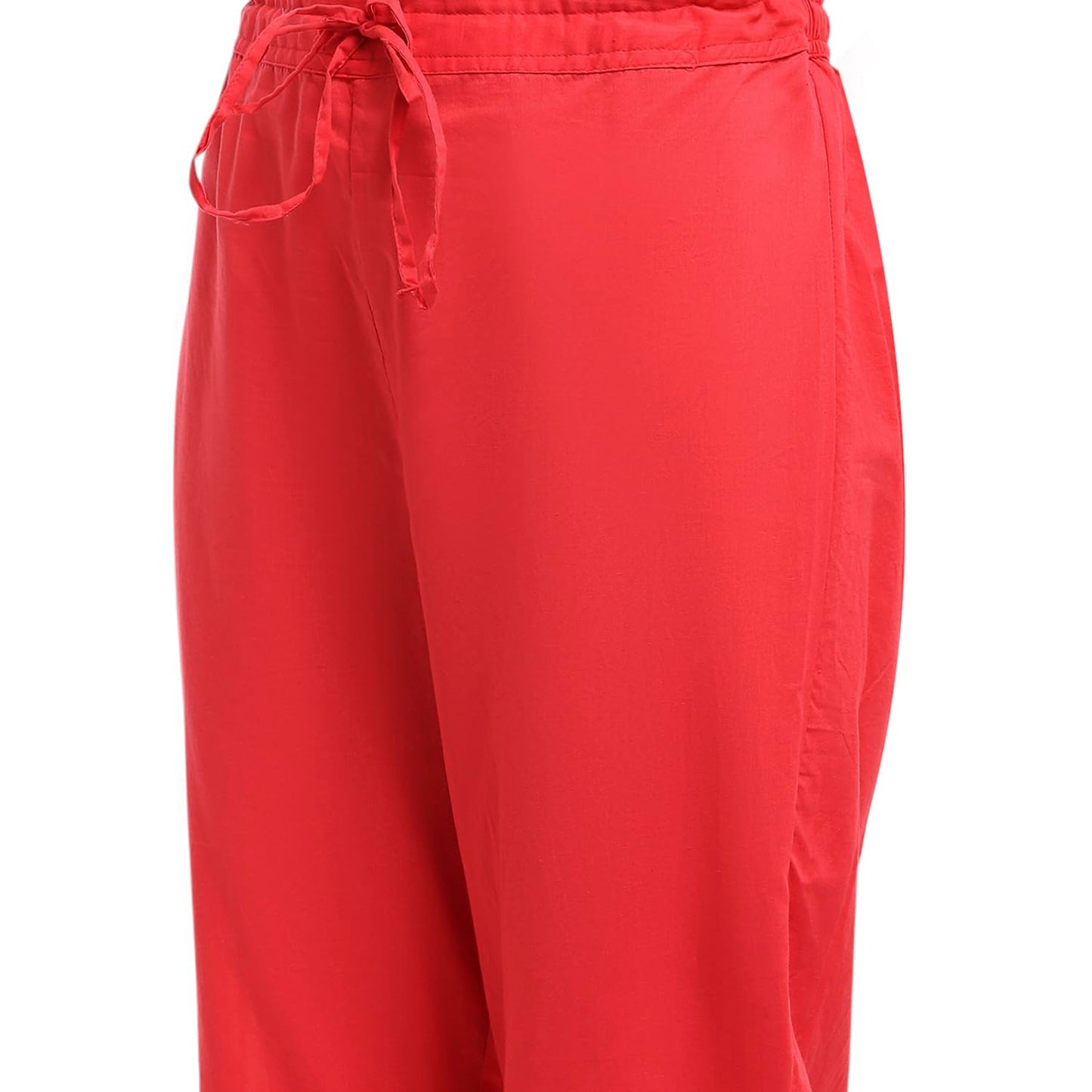 Biba Women's Silk Chanderi Kurta Set (SKDKALKR9823AW24CRLRED_Coral-Red