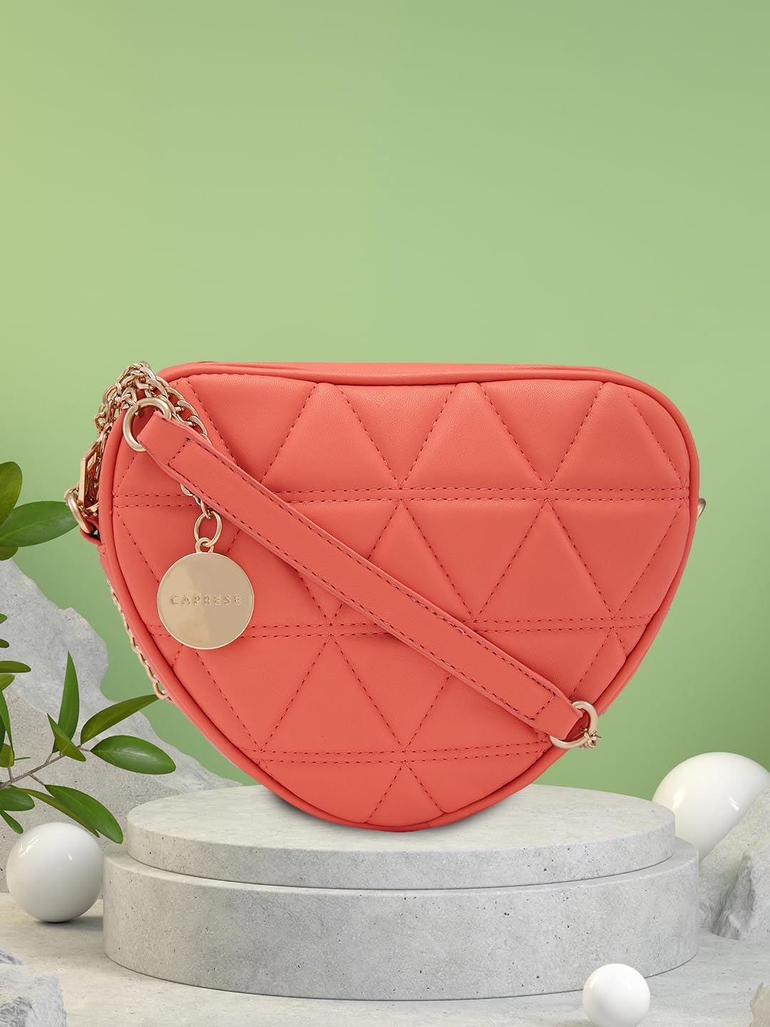 Caprese Hearty Sling Bag for Women (Small, Coral)