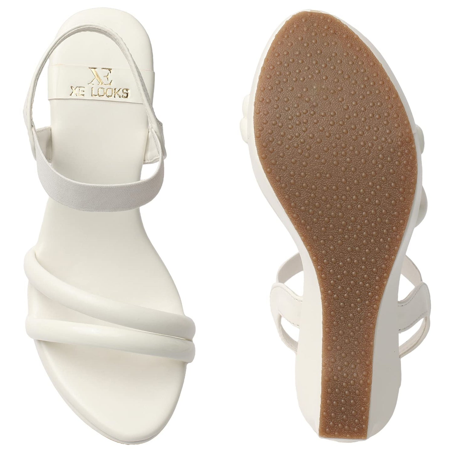 XE Looks Women's High Heel Wedges Sandal | Stylish and Comfortable Thong Strap Slip-On Sandals | Soft Cushioned Sole and Open Toe Heels for Casual Office and Formal Wear