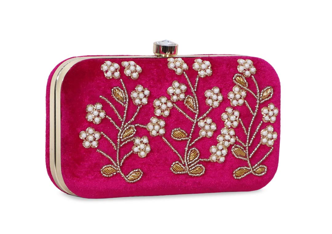 DUCHESS Women's Clutch (Gold) (Fuchsia)