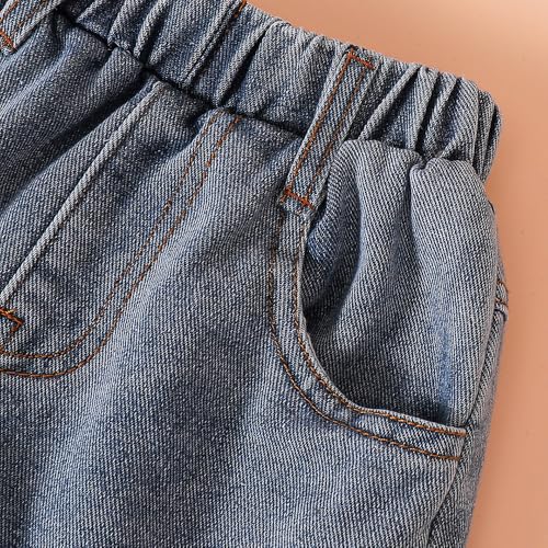 Hopscotch Girls Blue Chenille Embroidered Denim Jeans for Ages (5-6 Years)