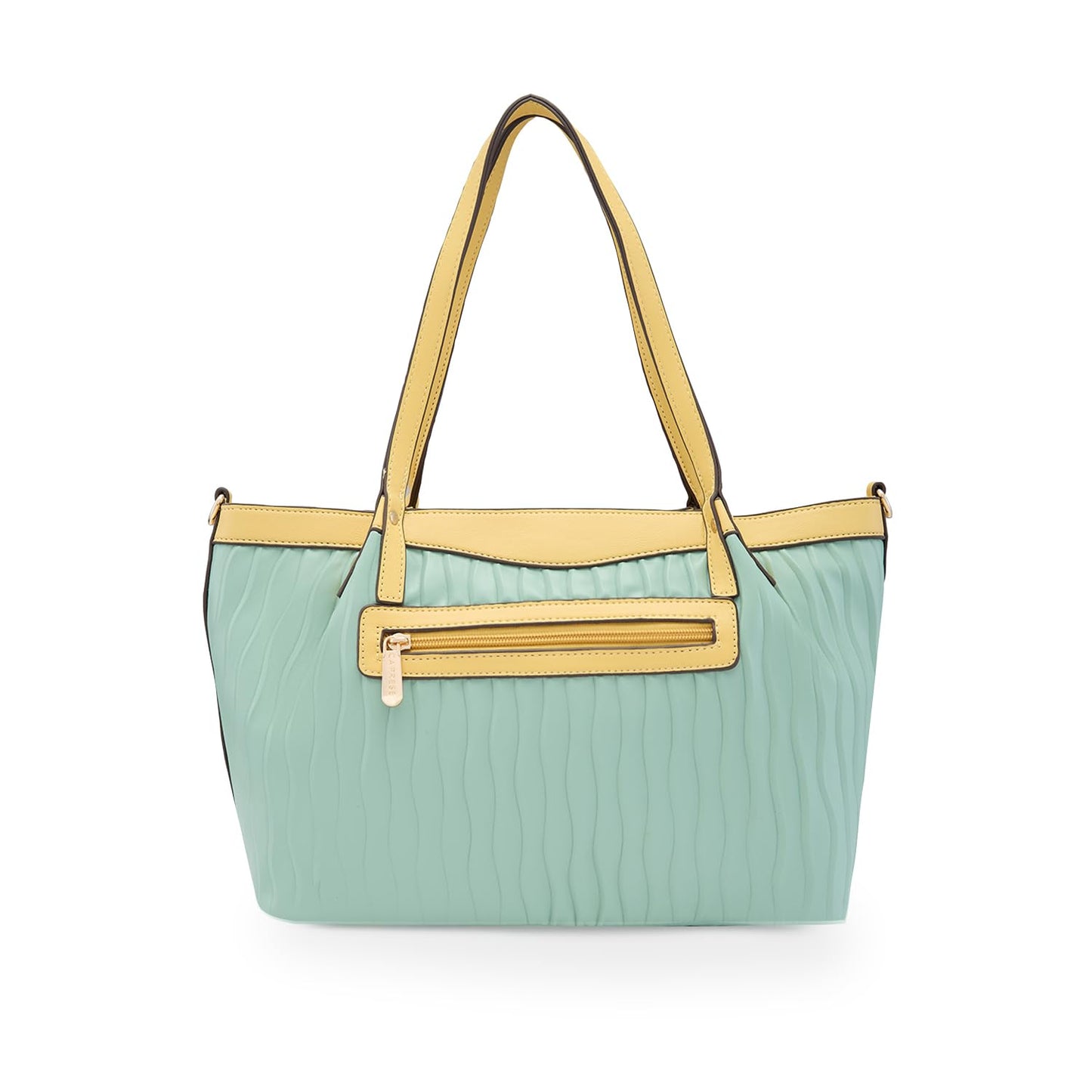 Caprese Shyla Satchel, Mint-Large | Sleek Solid Designed Shoulder Bag for Women with Adjustable Sling Strap | Spacious Compartments | Perfect for Casual/Party & Daily Use