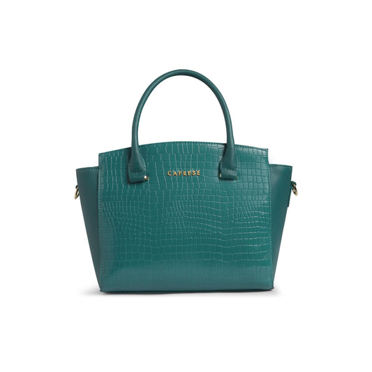 Caprese Suzie Satchel Medium Bag for Women with Adjustable & Detachable Strap, Multiple Compartments & Zip Closure | Versatile Shoulder,Crossbody & Hand Bag for Work, Travel & Everyday Use (Teal Blue)