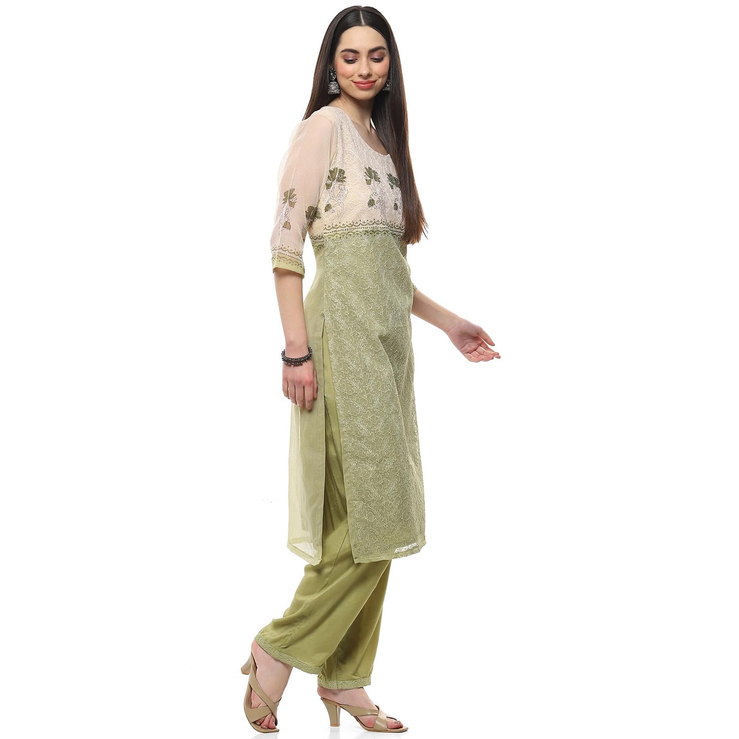 BIBA Women FABRIC(RTSAM9465_OLIVE_FREE)