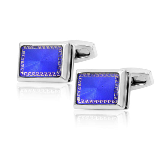 Nakabh Statement Blue Elegant Office Formal Collection Shirt Blazer Cufflink Pair Men Gift Box (Rectangle)