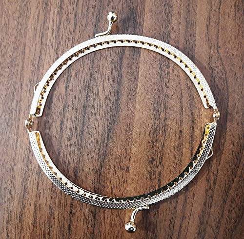 Tia Purse, Clutch Bag Making Metal Frames, Heavy Quality and Premium Finish (Golden Premium -Round-5Inch-4Pc)