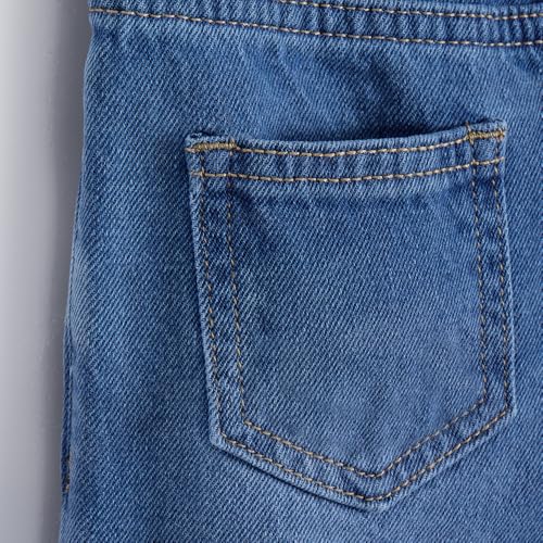 Hopscotch Girls Wide Leg Cotton Jeans in Blue Color for Age (3-4 Years)