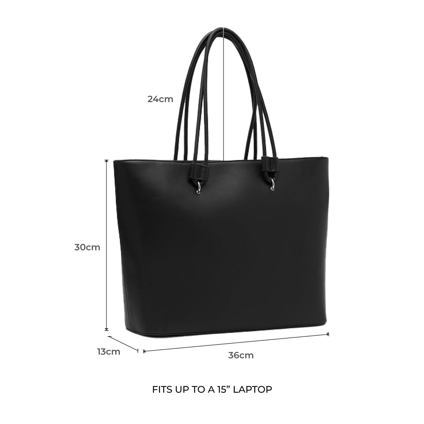 Miraggio Women's Jada Solid Tote Bag With Laptop Compartment | Tote Bags for Women For Office Use, Work | Ladies Shoulder Purse (Black)