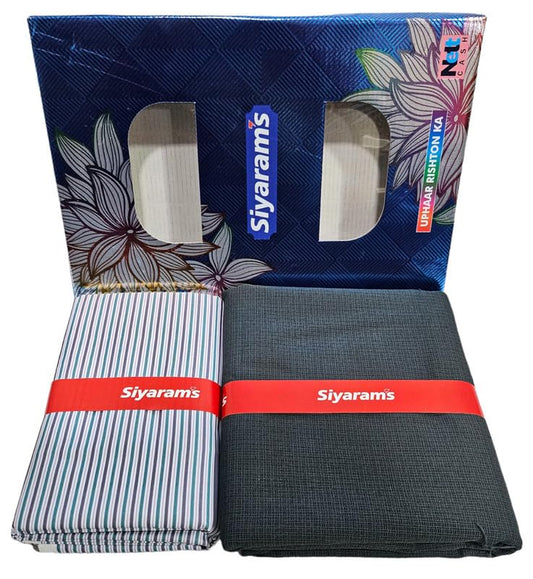 Siyaram's Shirt & Trouser Fabric in Box Packing (Shirt-2.35 m, Pant-1.25 m)