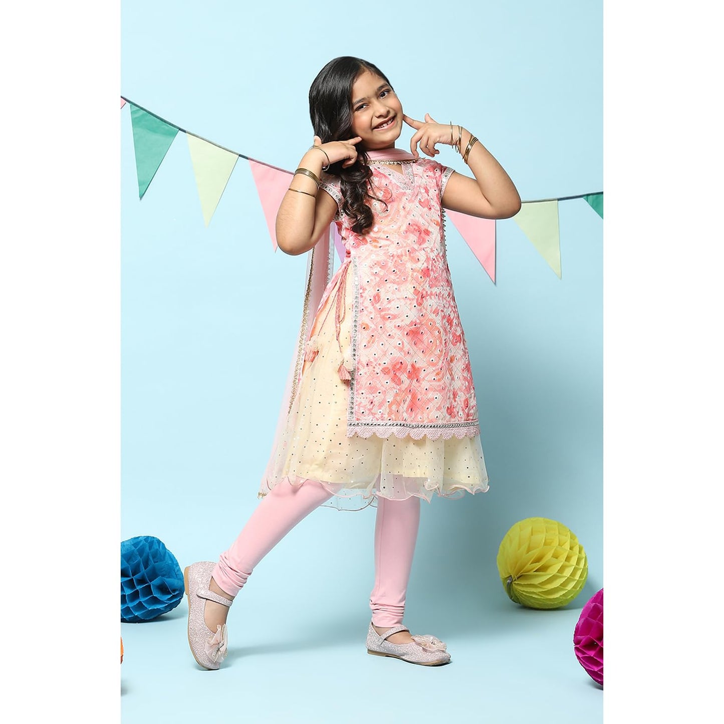 BIBA GIRL PRINTED A LINE KID(KIDCOLOR CR5638_OFF WHITE_9)