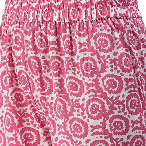 Divena Pink Cotton Sleeves less Anarkali Sharara set with Dupatta