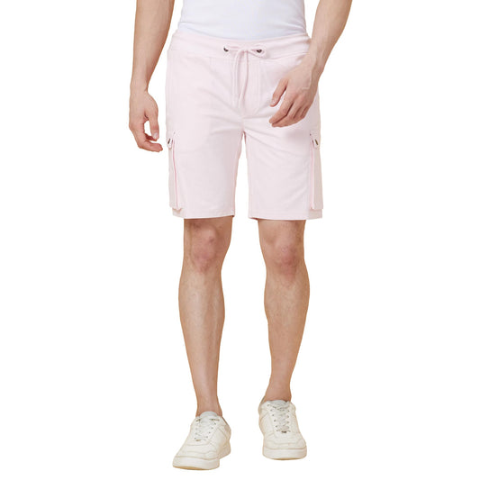 Being Human Garments Mens-Bottom Shorts Powder Pink (Size: 30)-BHKTS24003-POWDER Pink