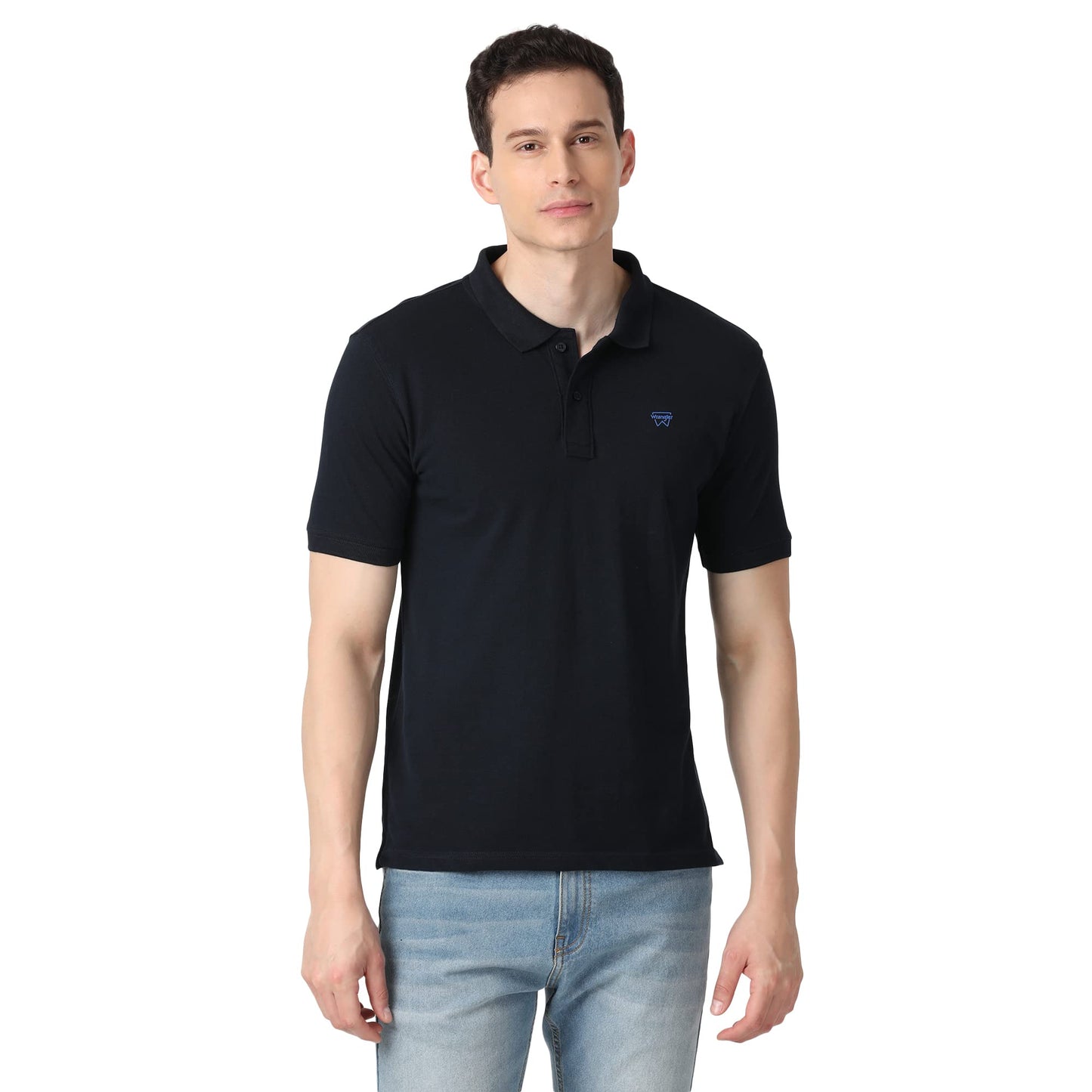 Wrangler Men's Regular Fit T-Shirt (WHTS004769_Blue L)