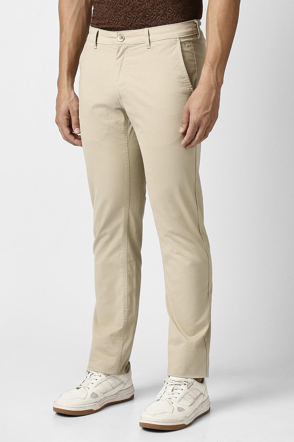 Van Heusen Men Mid Rise Slim Casual Pants (VSTFUSLF515071_Beige, 30