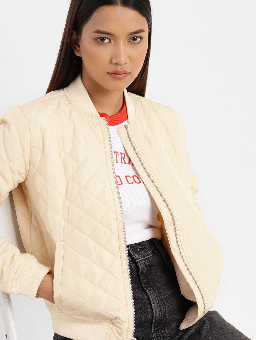 Levi's Women's A-Line Coat (A2186-0002_Cream_M)