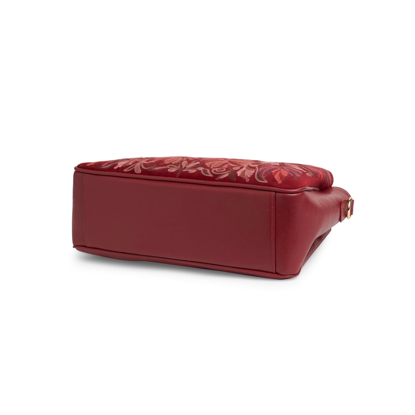 Caprese Siji Tresana Large Satchel Bag for Women | Kashida Embroidery Handbag with Adjustable & Detachable Strap & 3 Spacious Compartments | Stylish Handheld Bag for Work, Travel & Everyday Use