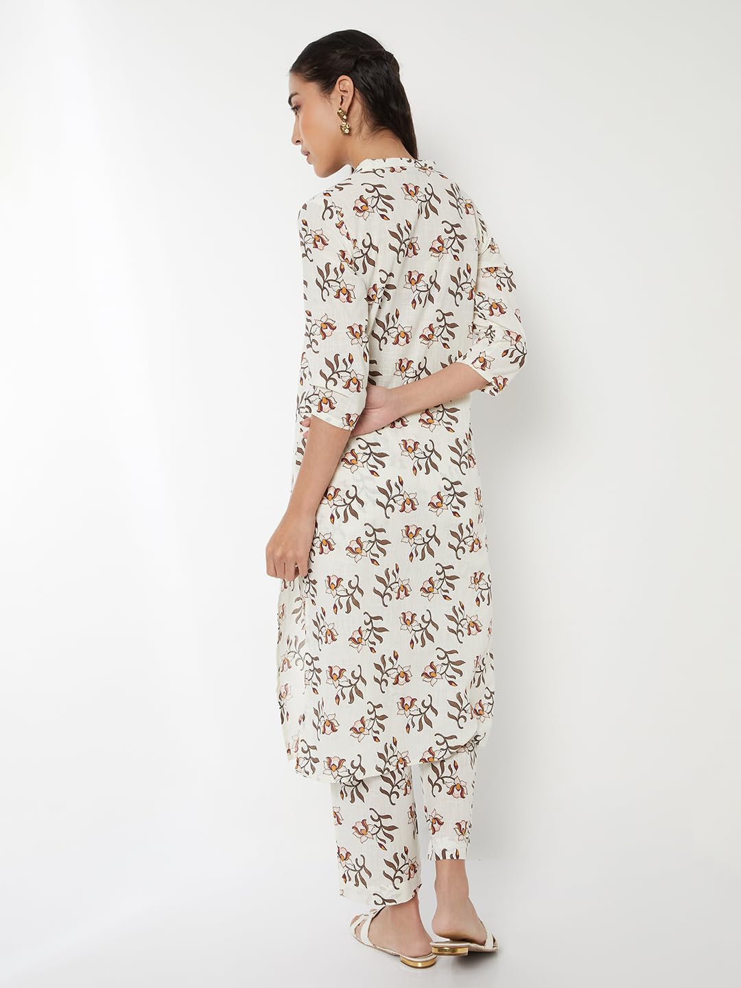 Max Women Printed Straight Kurta (Off White_S)