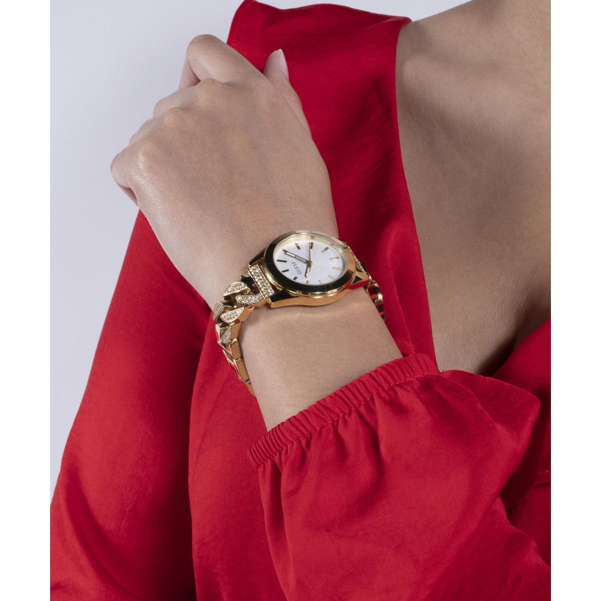 GUESS Analog White Dial Women's Watch-GW0546L2