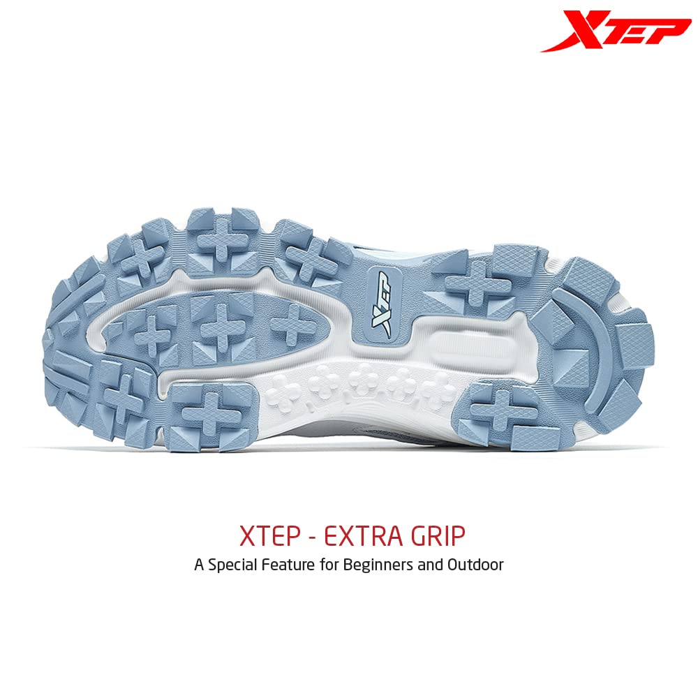 XTEP Women's Grey & Blue Lightweight Running Shoes
