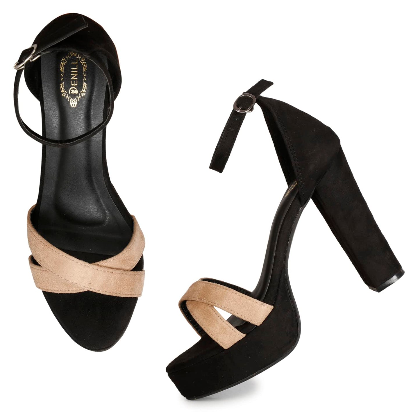 Denill High Heel Sandals for Women_Black (Beige, numeric_4)