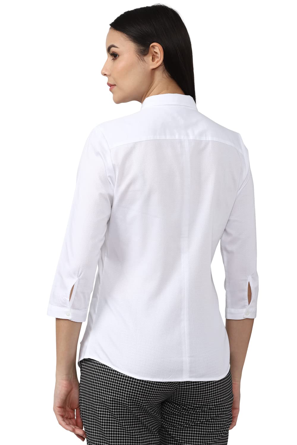 Van Heusen Women's Solid Regular Fit Shirt (VWSFCRGBM60638_White 2XL)