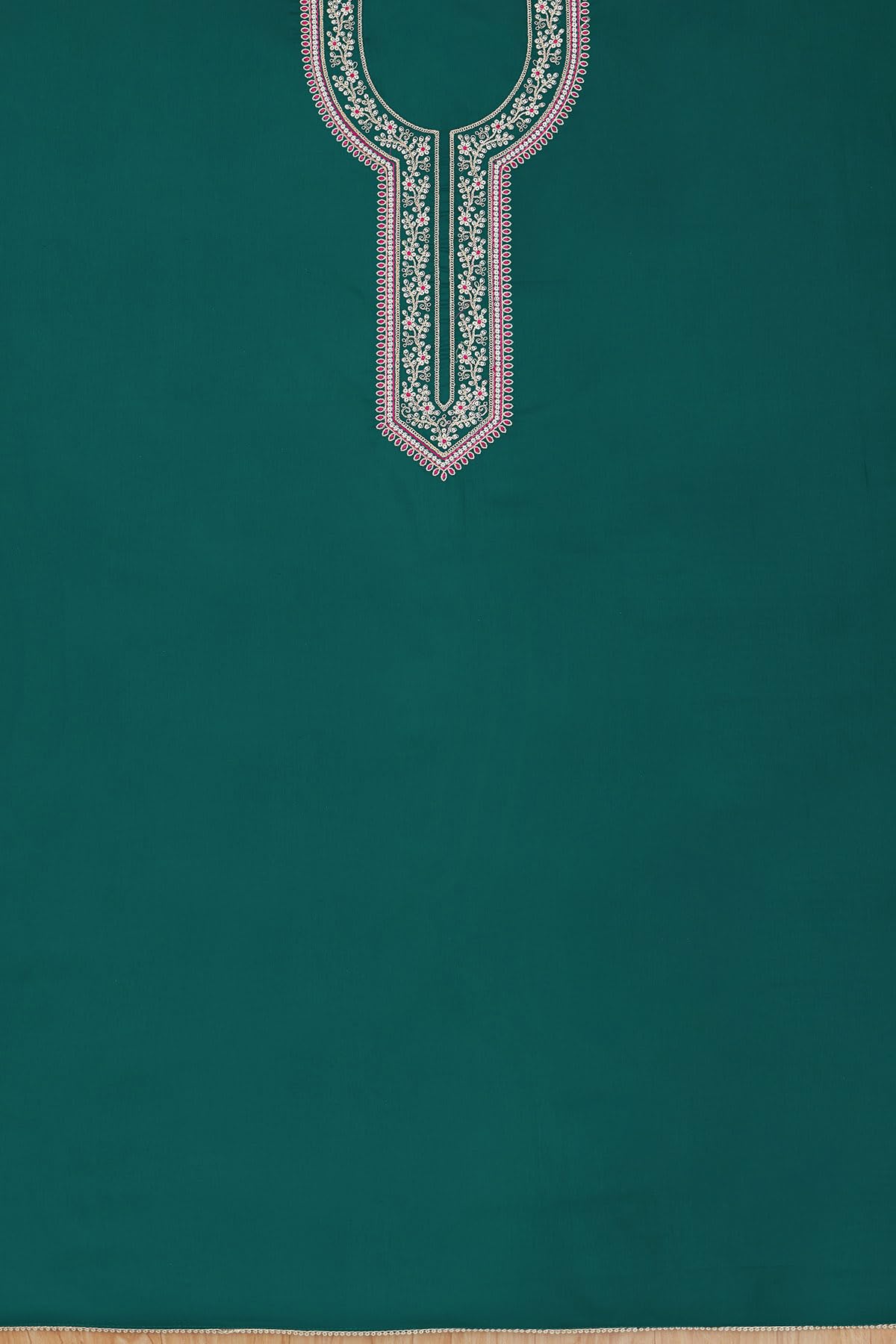 Soch Womens Blue Cotton Embroidered Unstitch Dress Material With Sequins