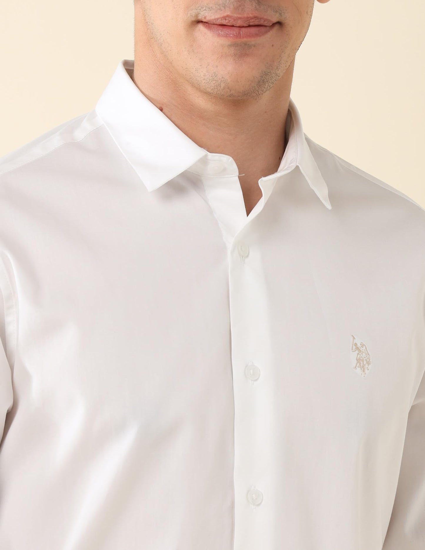 U.S. Polo Assn. Men's Solid Tailored Fit Shirt (USSHT2593_White