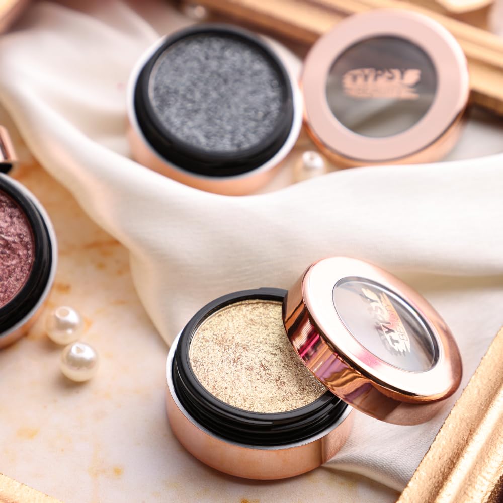 Typsy Beauty Magic Dust Cream Foil Shadow I Wish Upon a Star I Metallic Pink Rose Gold I Intensely Pigmented with Single Swipe Application I Glitter Shadow I Minimal Fall Out I Made In Korea I 1.9g