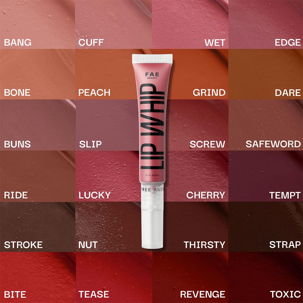 FAE Beauty Lip Whip 12hr Soft Mousse Matte Liquid Lipstick (10ml) | Long Wear | Non Drying | Smudgeproof Formula | Vegan | Enriched with Vitamin E and Cherry Coffee-Nut