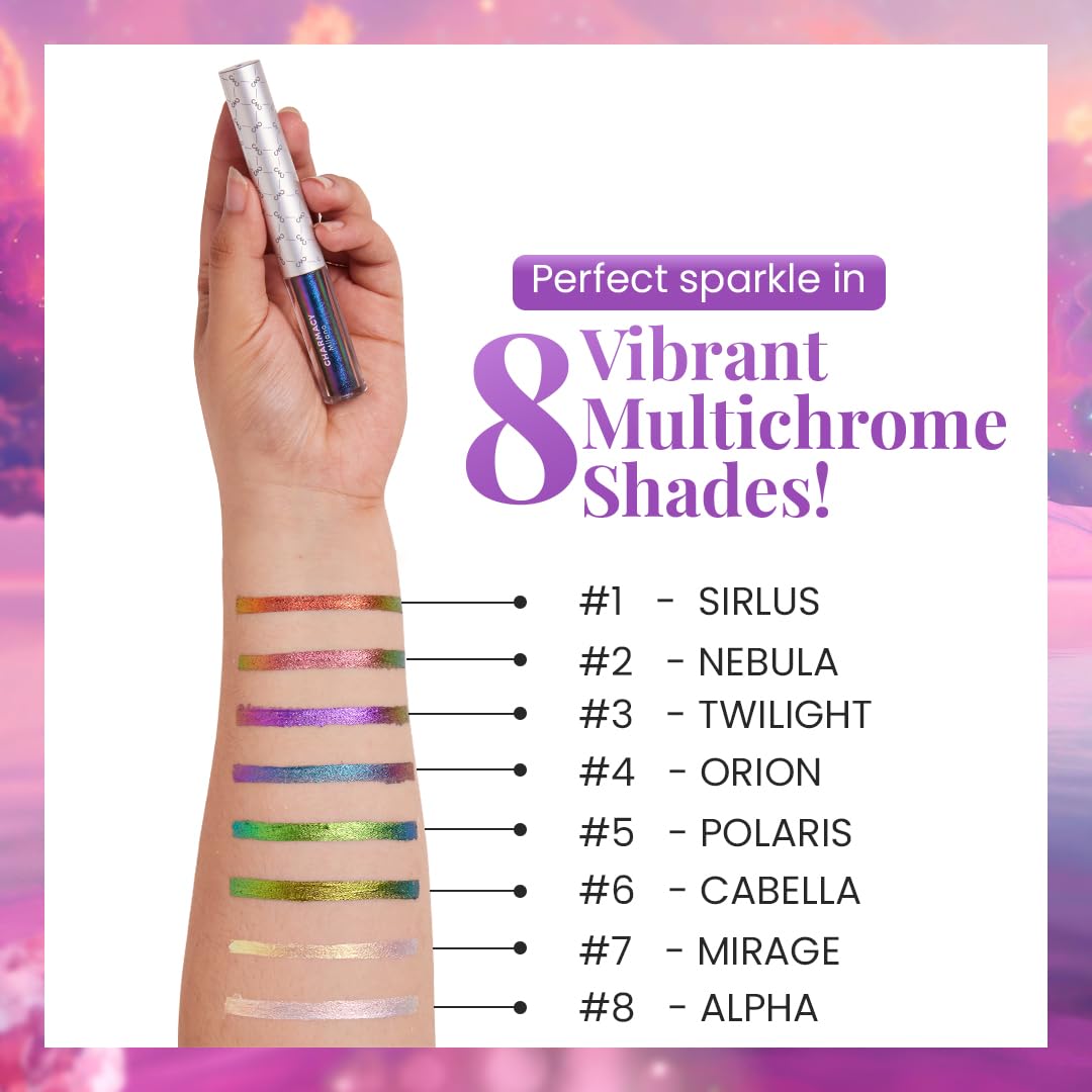 Charmacy Milano Stellar Duo-Chrome Eyeliner - Cabella 6, Smudgeproof, Quick Dry & Long Lasting Eyeliner, Vibrant Eye Makeup For Women, 8 Shades (1.5 gms)