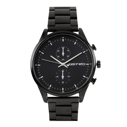 Joker & Witch Men Beetle 42mm Black Dial 20mm Gunmetal Stainless Steel Watch