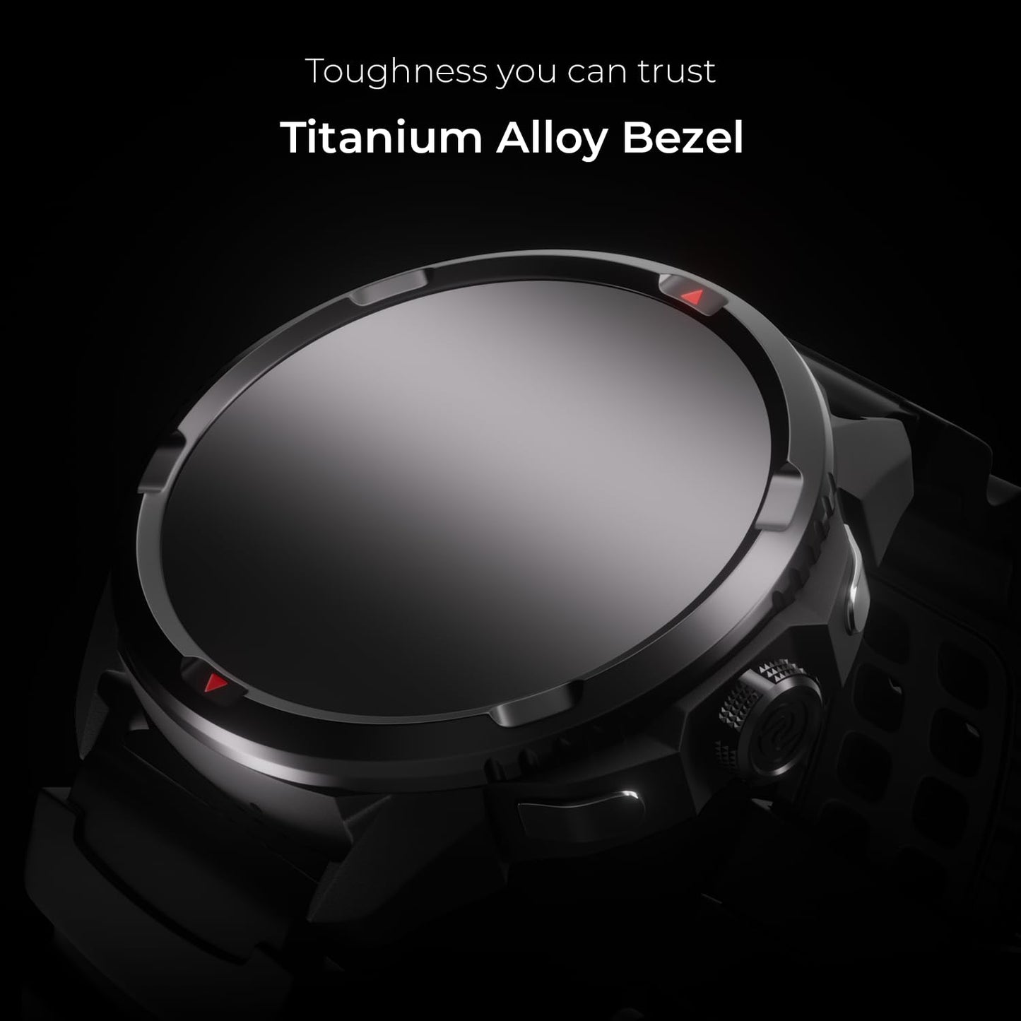 Noise Endeavour Pro Outdoor Rugged Military Smart Watch, Titanium Alloy Bezel, Dual-Band GPS, 164ft Water Resistance, 28 Days Battery on Standby, AI Companion, for iOS & Android (Carbon Black)
