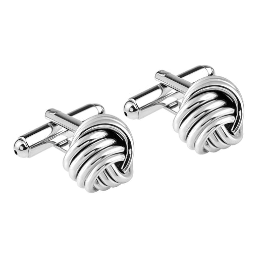LeCalla Precious-Moments 925 Sterling Silver BIS Hallmarked Italian Design Love Knot Cufflinks - Gift for Men's