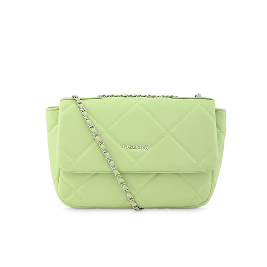 Fastrack PU Magnetic Closure Women's Party Sling Bag (Green, MEDIUM)