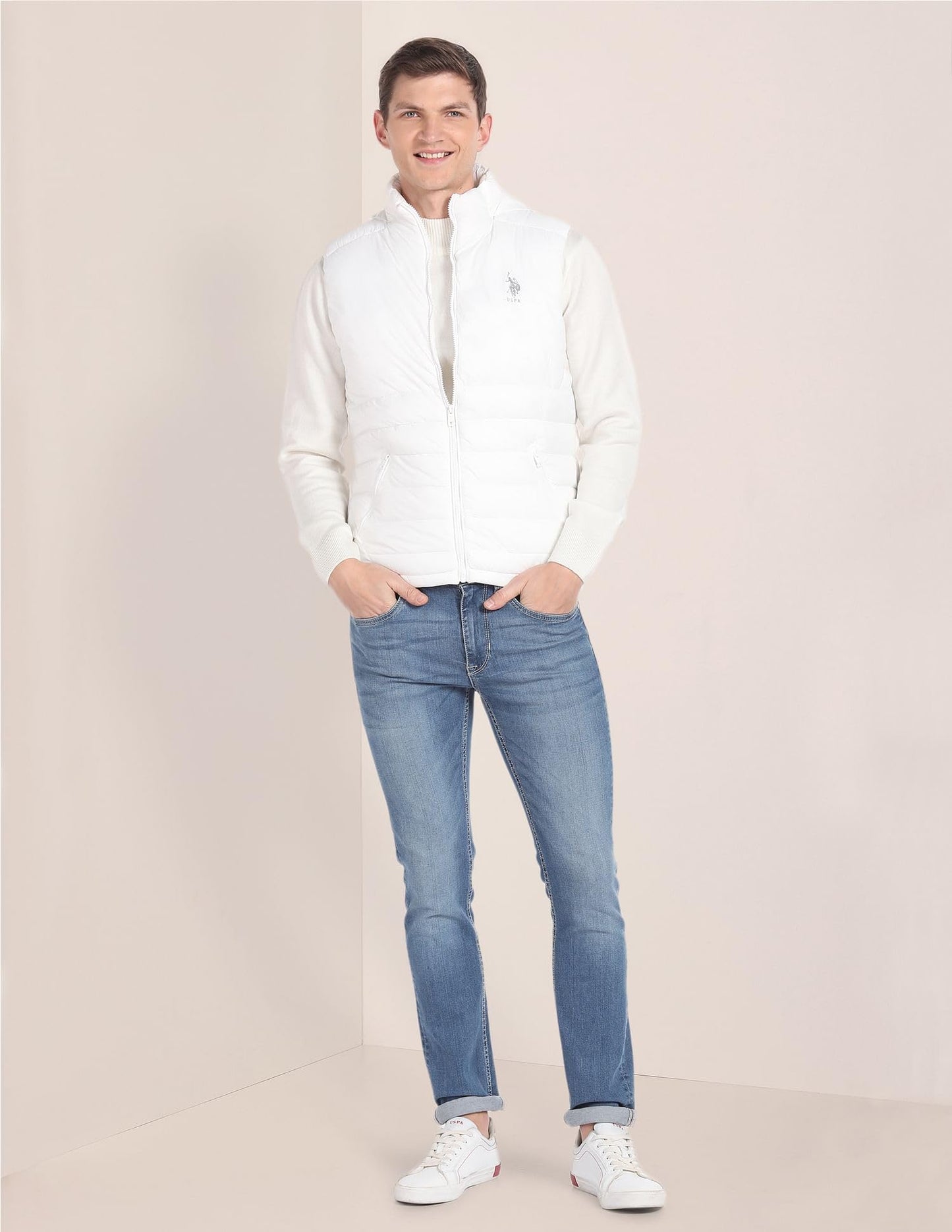 U.S. Polo Assn. Consealed Hood Sleeveless Jacket