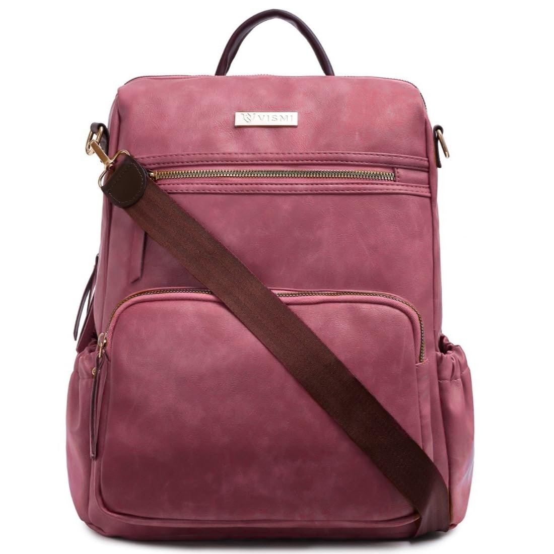 VISMIINTREND Leather Backpacks Bags for Women/Girls Stylish | Shoulder Bag | Sling | Ladies Purse | Office | Travel | College | Daily | Convertible | 14" Laptop | Birthday | Rakhi Gifts for Sisters