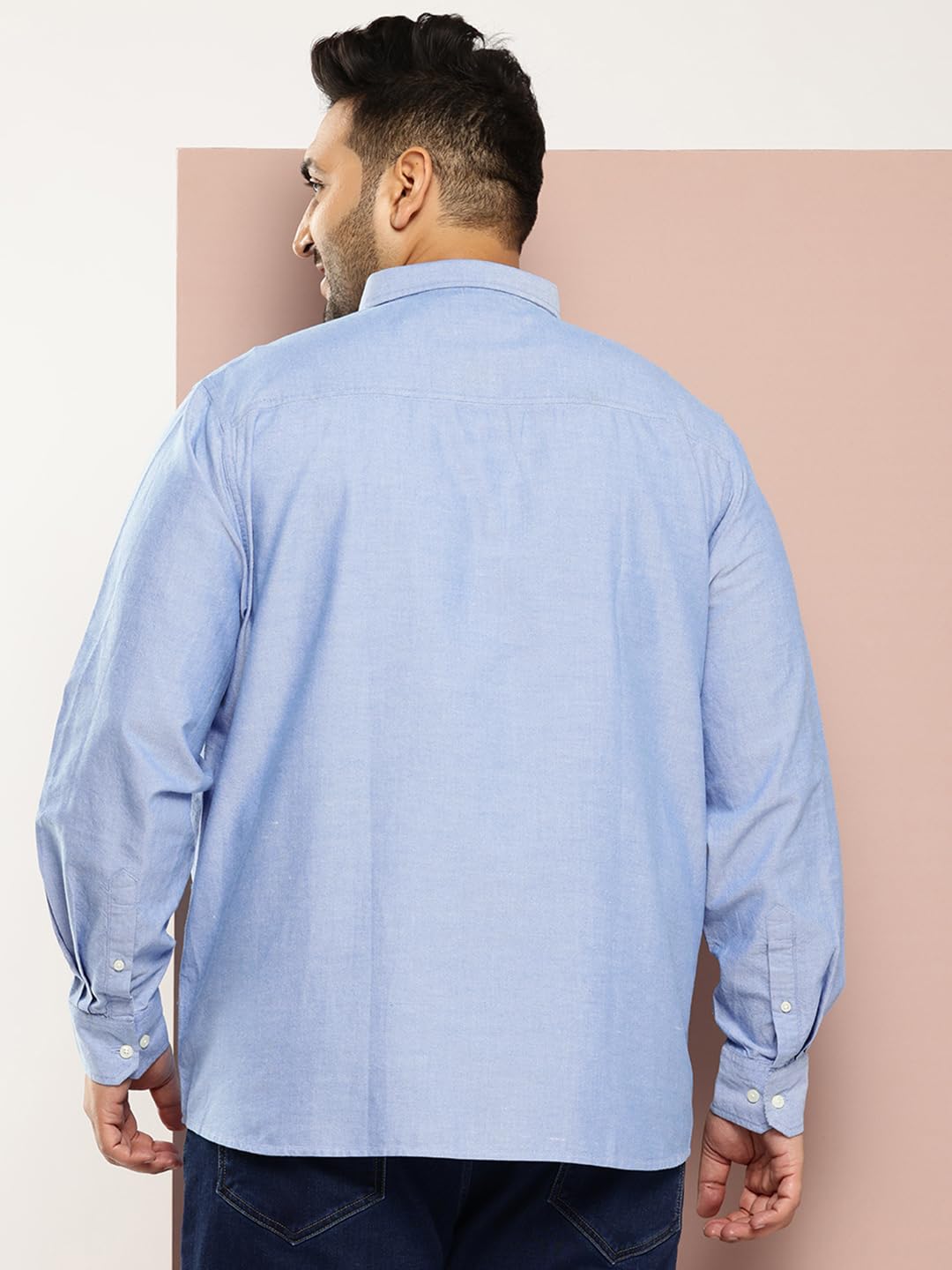 Thomas Scott Men's | Plus Size | Regular Fit | Long Sleeves | Button-Down Collar | Oxford Fabric | Casual | Shirts for Men (TS1427_Blue_6XL)