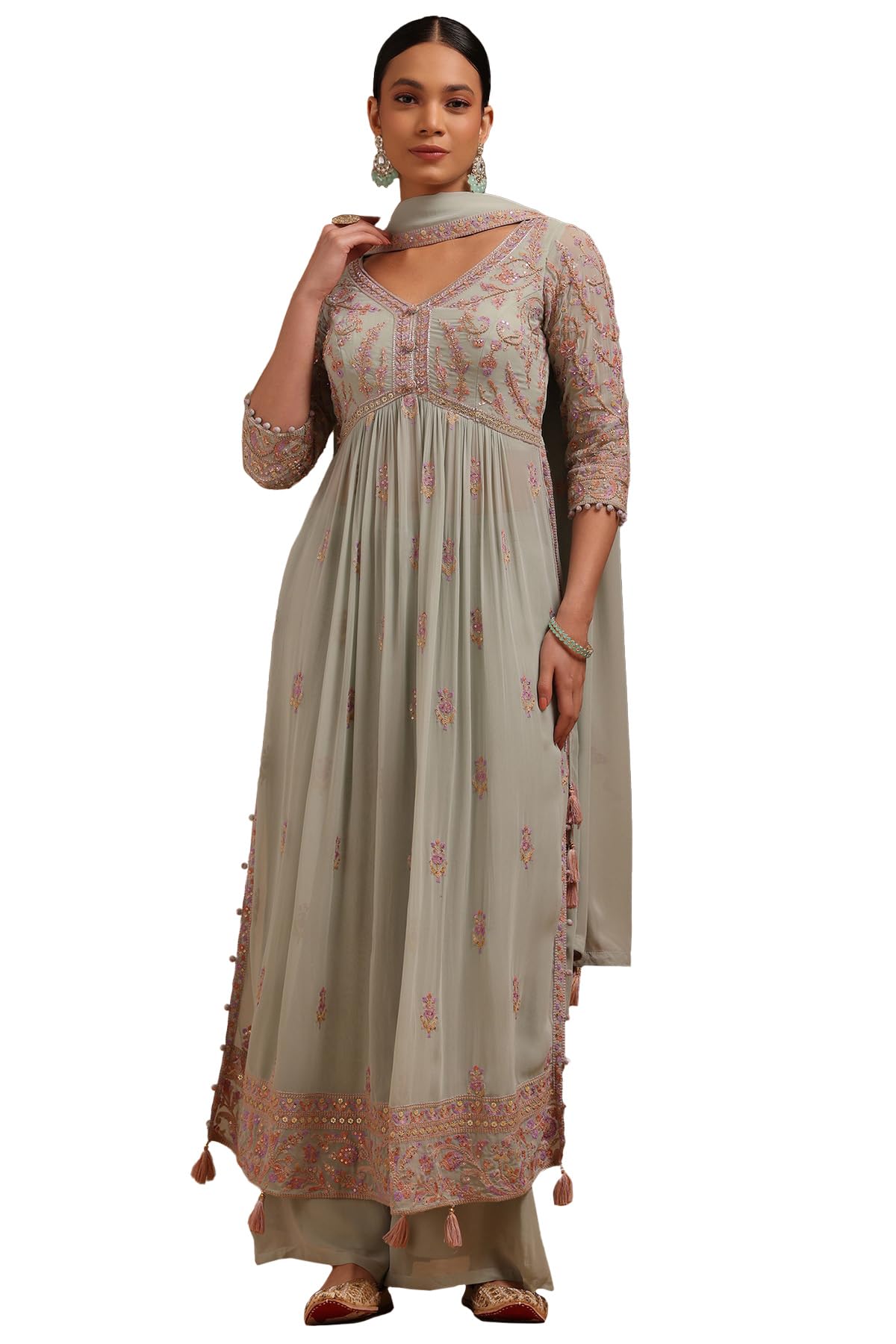 Soch Women's Georgette Salwar Suit Set (OWA5CD22396_Powder Blue