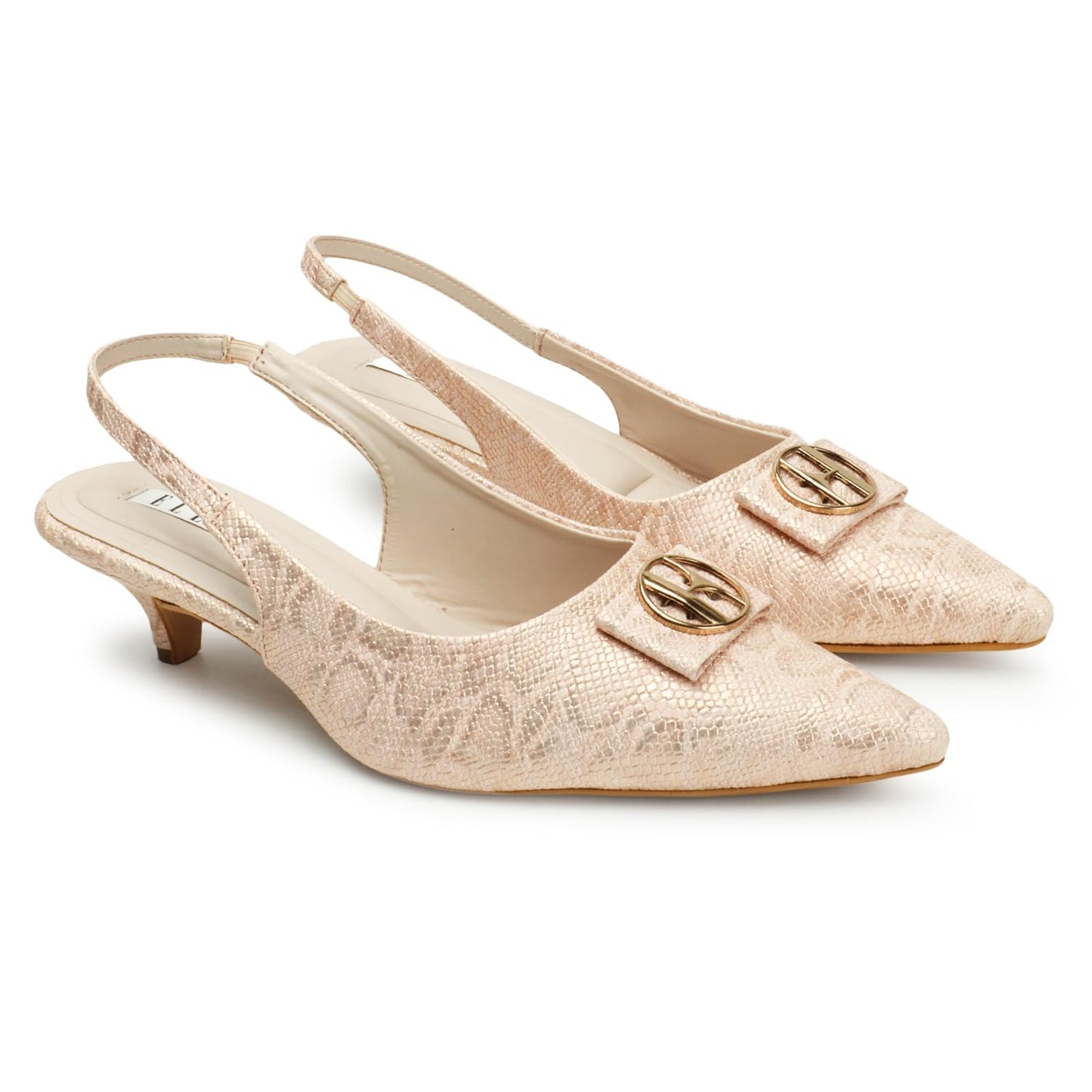 ELLE Women's Backstrap Sandals Colour-Rose Gold, Size-UK 4