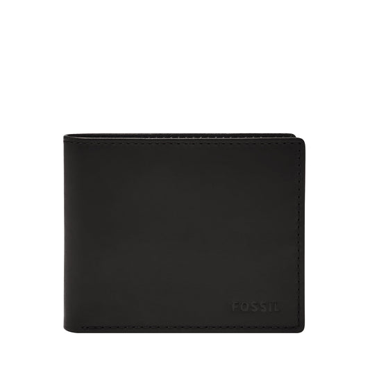 Fossil Men Leather Derrick Black Wallet Ml3681001