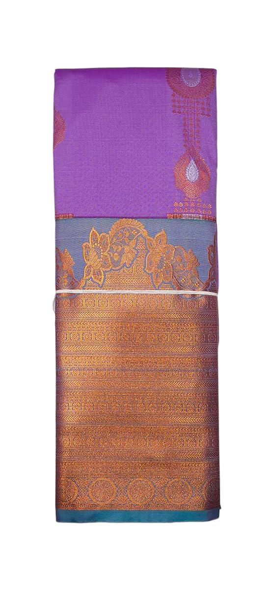 VFCollections Women's Kanchipuram Silk Pure Pattu Sarees With Blouse (VFC554-6)