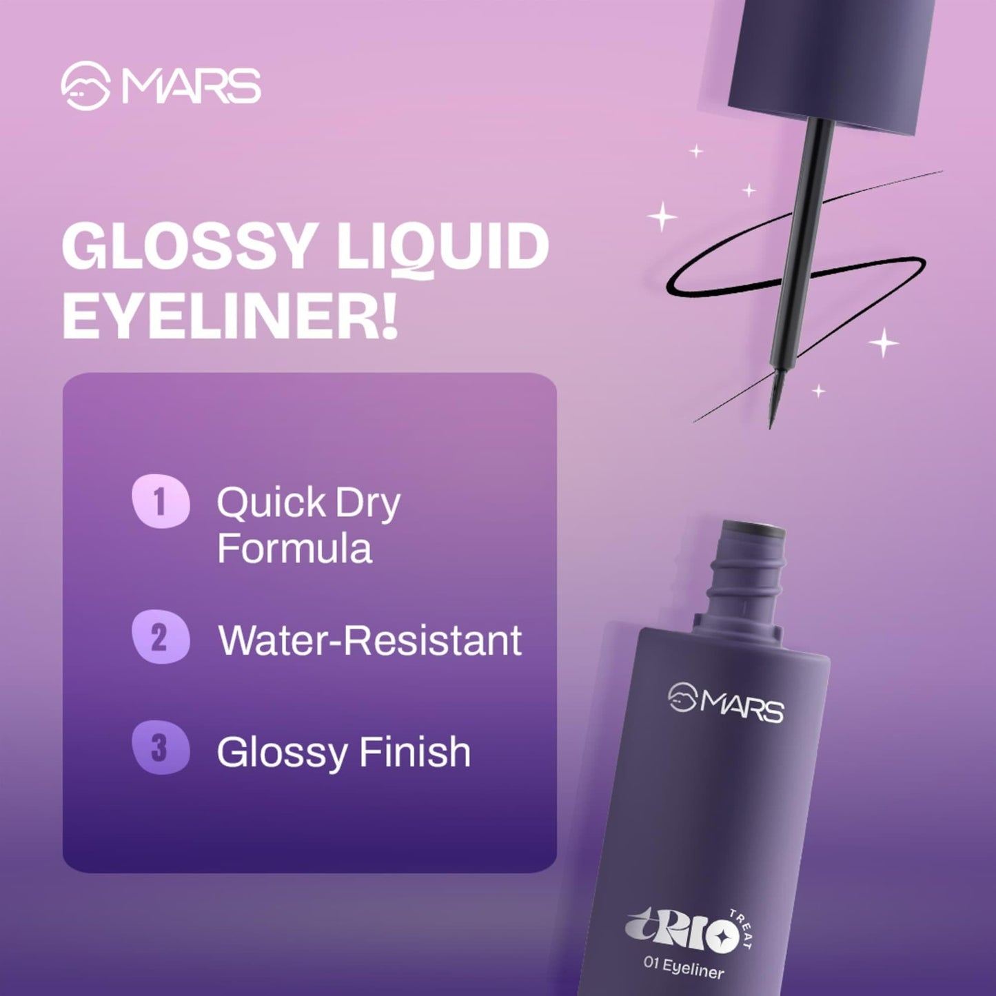 MARS TRIO Treat 3-IN-1 Eye Makeup Kit with Eyeliner, Mascara & Eyeshadow (24.50gm) | Travel Friendly Design | Long-Lasting | Versatile | Effortles Application